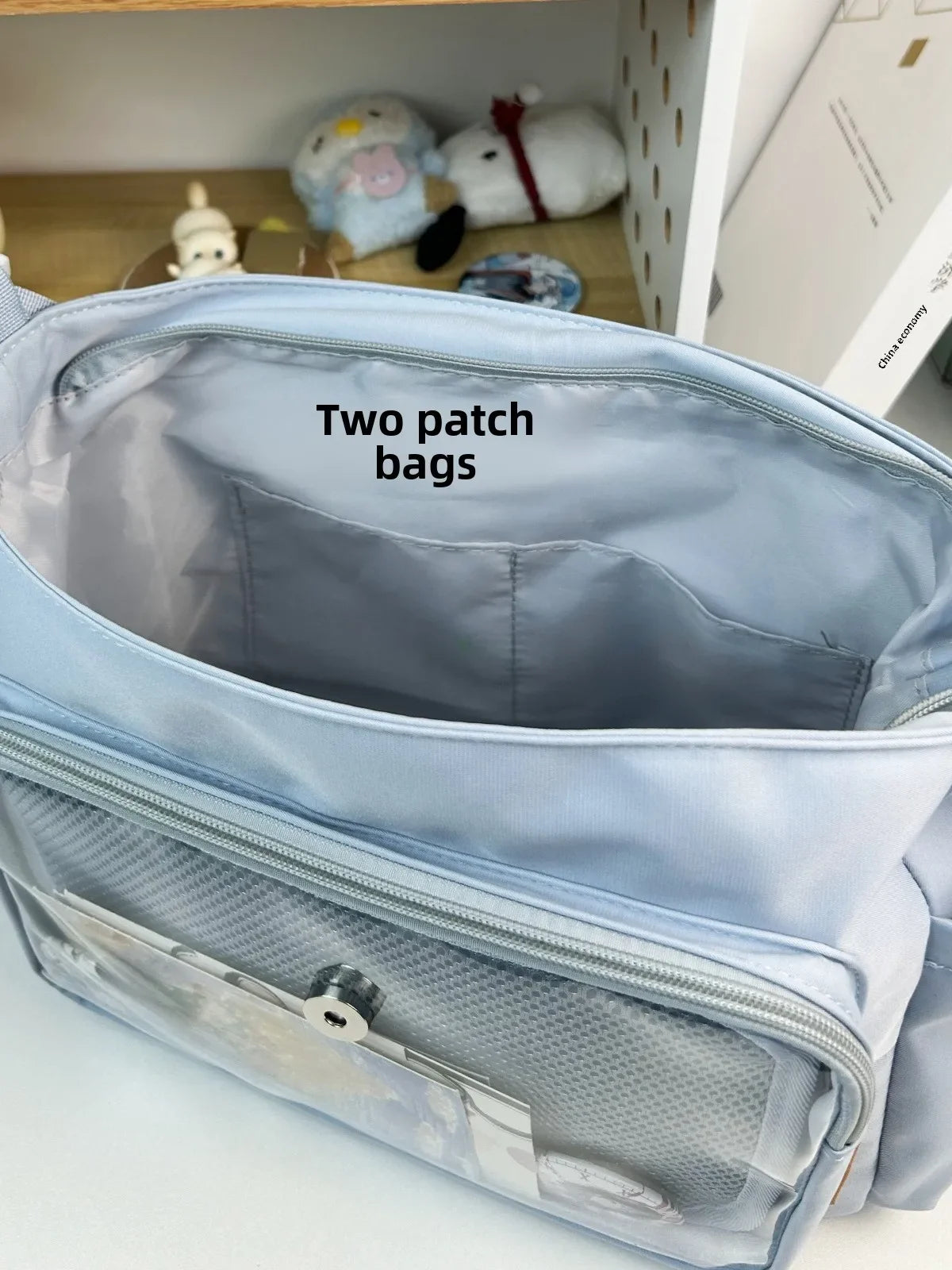 Y2K Japanese Harajuku School Bag — 2024 Transparent Itabag Crossbody for Teenage Girls with DIY Badge Display Plate