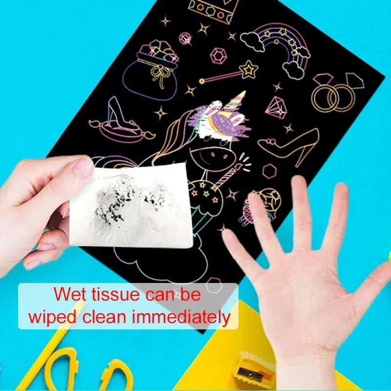 Children’s Scratch Painting Set – Colorful Cartoon DIY Drawing Toy for Early Education & Birthday Gifts