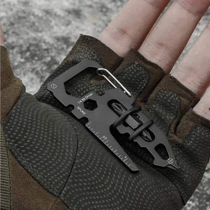 Stainless Steel Outdoor Carabiner Clip: Multifunction Keychain Ring with Bottle Opener - Camping and Climbing Accessories