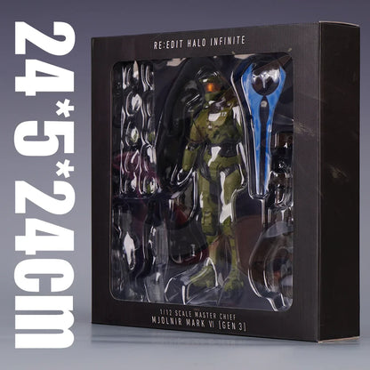 Halo Master Chief Action Figure – 1/12 PVC John-117 Collectible Toy with Full Body Articulation