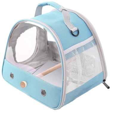 Portable Clear Bird Parrot Transport Cage - Breathable Bird Carrier Travel Bag with Small Pet Access Window, Collapsible Outdoor Bag