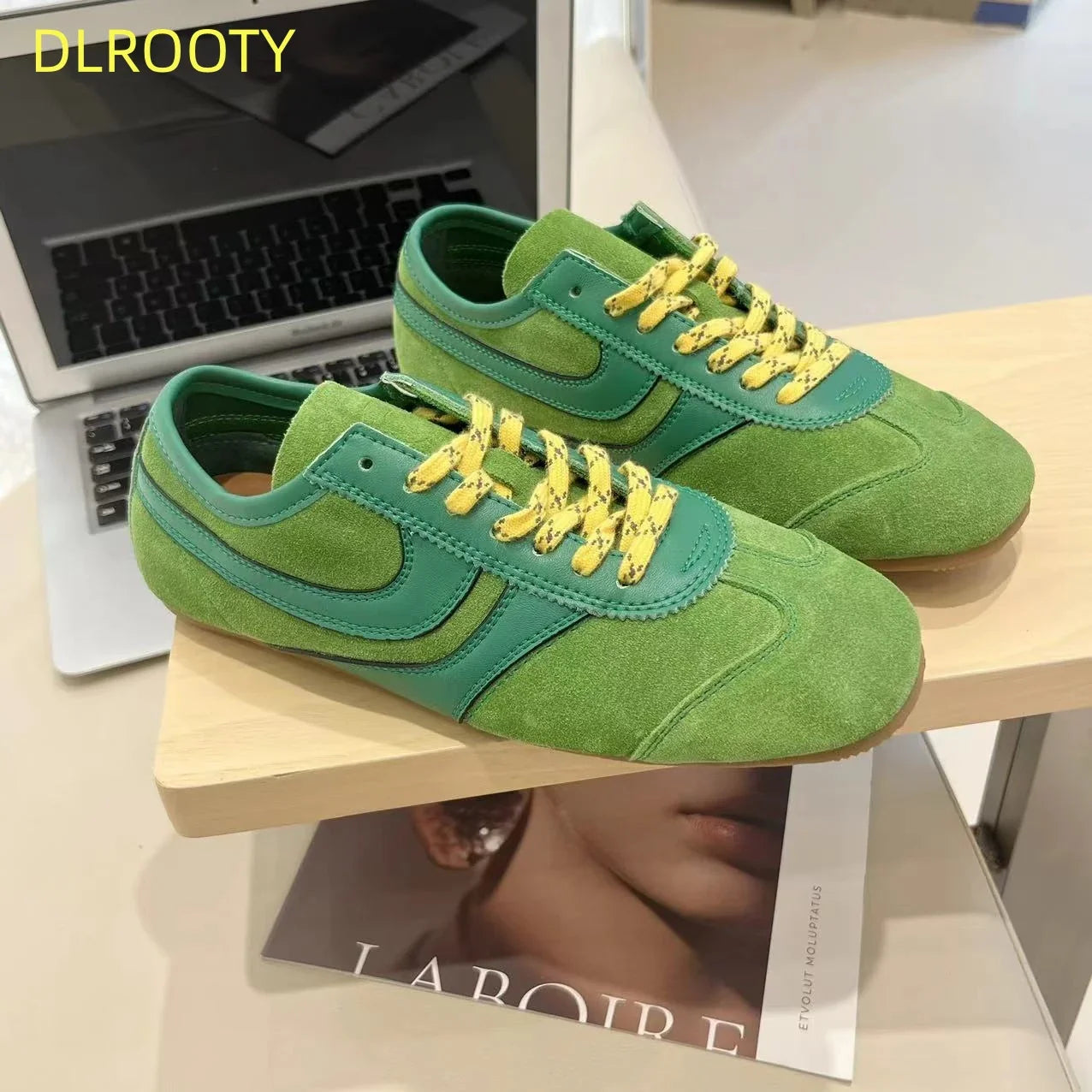 Women’s 2024 Genuine Leather Sneakers – Casual Spring Flat Training Shoes for Ladies
