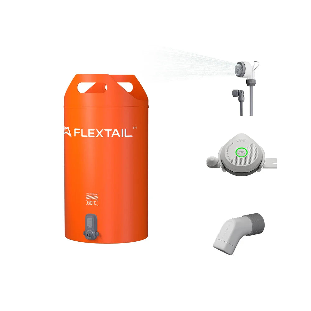 FLEXTAIL Tiny 20L Shower Bucket – Outdoor Water Reservoir with Built-In Pump, Automatic Dispensing & Two-Speed Control