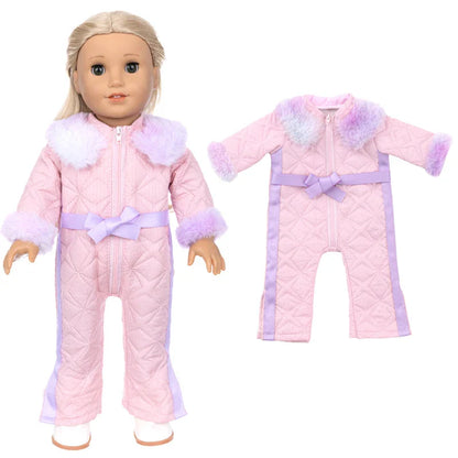 18-Inch Girl Doll Clothes – Pink Coat & Office Dress Outfit, Baby Girl Doll Gift Toy