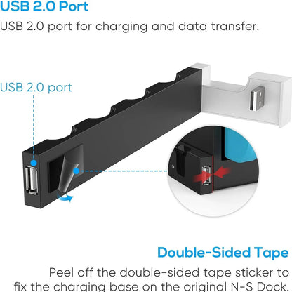 IPEGA PG-9186 Joycon Charging Dock Station for Switch & OLED – Charges Up to 4 Controllers, Compatible with All Models