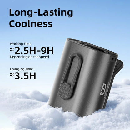 3600mAh Waist Fan Portable Rechargeable Cooling Fan – 11m/s High Wind Speed, 360° Adjustable 100-Level Airflow, 9H Long Battery Life for Outdoor Travel, Stroller & Sports Use