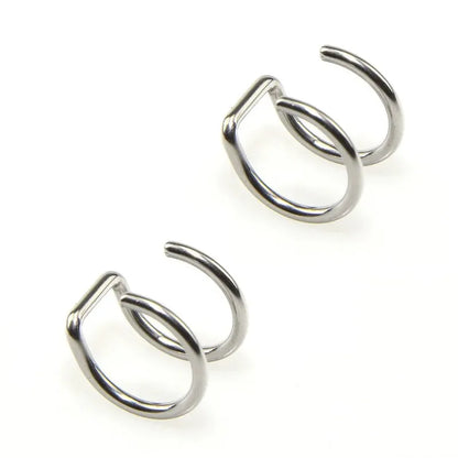 316L Stainless Steel Clip-On Ear Cuffs & Fake Lip Rings – Non Piercing Jewelry for Men & Women