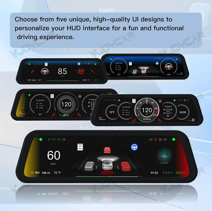 Gen 2 9.6" Instrument Display for Tesla Model 3 & Y – Blind Spot Reminder with OTA Upgrade, Juniper Dashboard