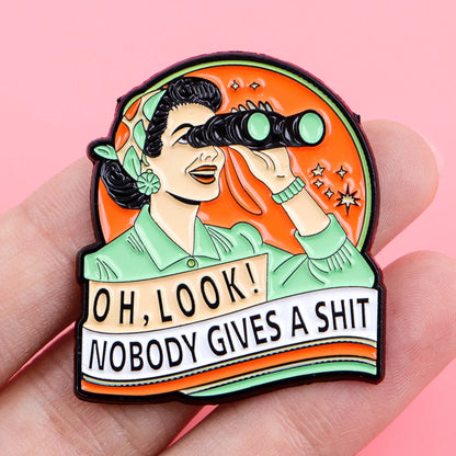 Sarcastic Quote Enamel Pin – Vintage Lapel Brooch Badge for Backpack, Clothing & Accessories, Humorous Jewelry Gift