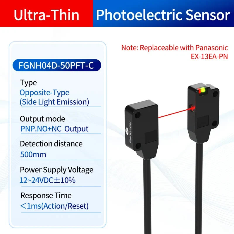 FUWEIFGNH04D-50PFT-C Photoelectric Sensor - High-Speed Precision Micro Sensing Detector with Ultra-Thin Square Design
