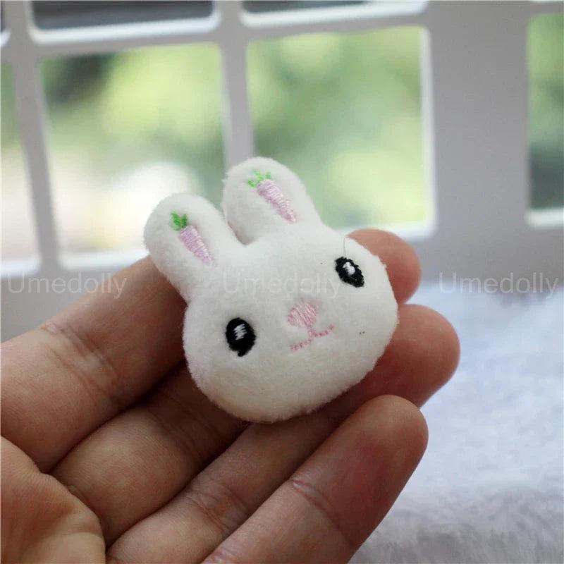 Miniature Bear & Rabbit Plush Toy — 1/6 & 1/12 Scale Dollhouse Decor for OB11 Blyth Dolls