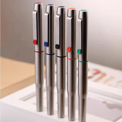 MAJOHN B25 Fountain Pen – Stainless Steel Imported F Nib with Ink Absorber, Dual-Purpose High-End Office Stationery
