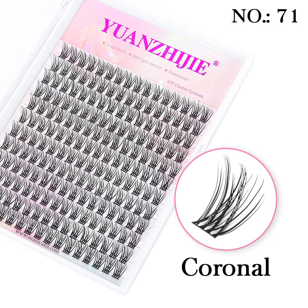 DIY 144 Cluster Lashes – Natural C/D Curl Individual Mink Eyelashes, Free Shipping, Home Makeup Supplies
