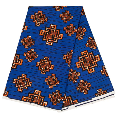 African Nigerian Batik Wax Print Fabric - High Quality Polyester Ankara Sewing Cloth A-7