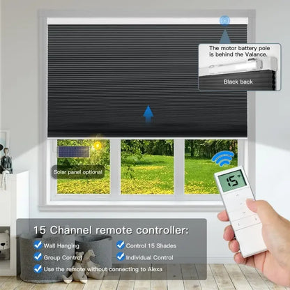 Energy-Saving Motorized Honeycomb Blinds – 100% Blackout, Alexa-Compatible, Hot-Selling in Australia & America