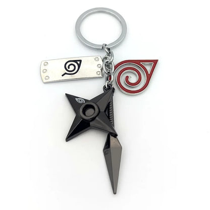 Naruto Anime Keychain - Ninja Kunai, Shuriken & Red Cloud Accessories for Car, Backpack - Perfect Gift for Fans