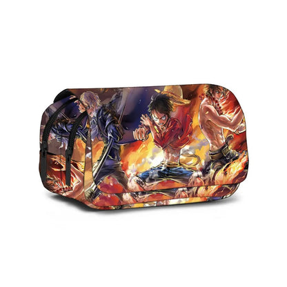 One Piece Pencil Case – Large Capacity Anime Pen Bag with Luffy & Zoro Print for Students & Gifts