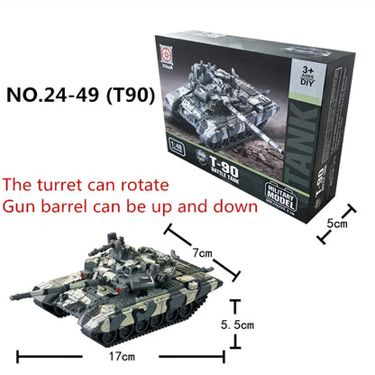 Military Building Blocks Set - F22 Fighter Jet M1A2 Tank & Helicopter Model Toys for Boys Christmas Gifts