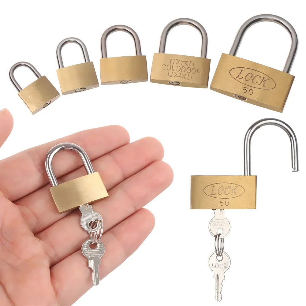 Small Copper Padlock – Mini Luggage, Box, and Case Lock for Home Improvement & Daily Use