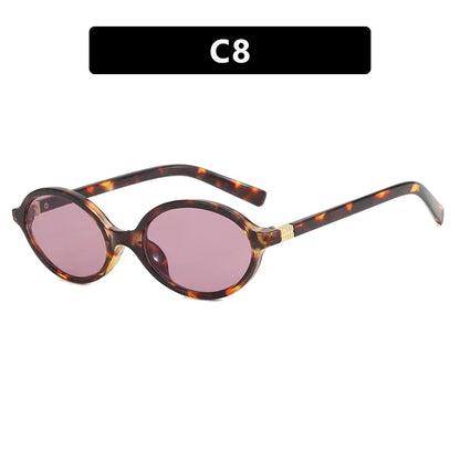 Oval Small Frame Retro Glasses for Women - Korean Plain Style Anti-Blue Light Eyewear, Ladies Optical Spectacles