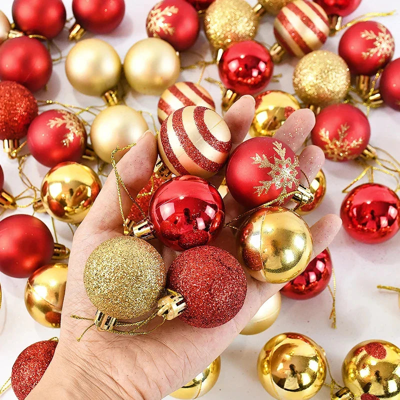 50PCS Christmas Tree Ornaments – Hanging Balls Baubles for Xmas 2025 Home Decor & 2026 New Year Gifts