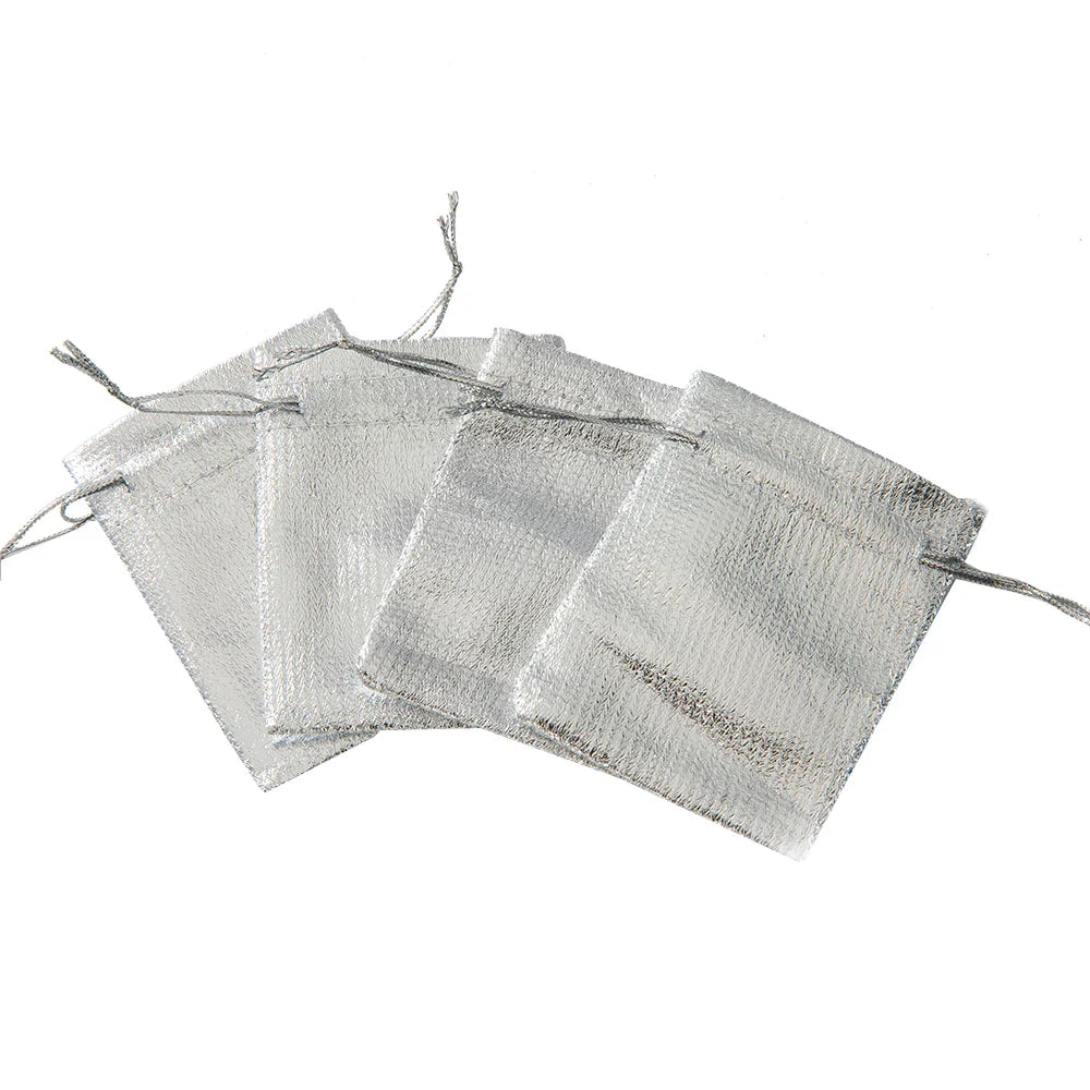50pcs Gold Drawstring Bags – Jewelry, Candy, and Gift Pouches for Small Business Packaging