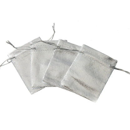 50pcs Gold Drawstring Bags – Jewelry, Candy, and Gift Pouches for Small Business Packaging
