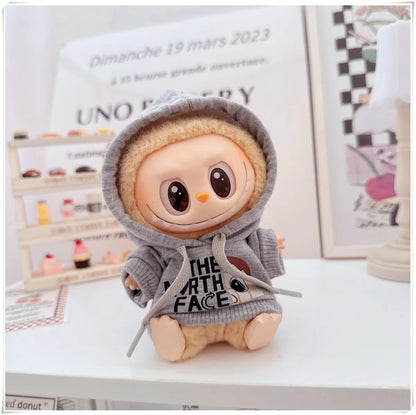 15/17cm Labubu V1 V2 Doll Clothing Set – Fashion Hoodie & Pants, Korean Idol Style DIY Accessories Toy Gift