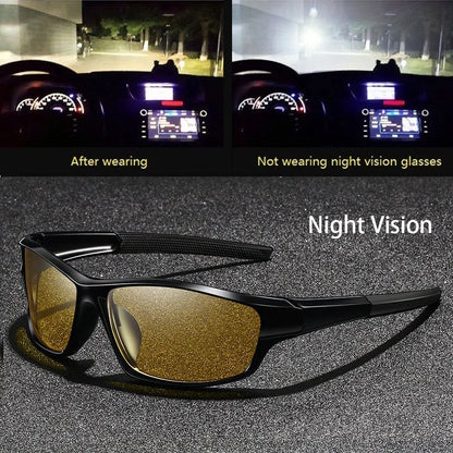 Vintage Square Frame Night Vision Glasses – Unisex Anti-Glare, Anti-Reflective UV400 Eyewear