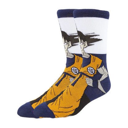 5 Pairs BANDAI Dragon Ball Anime Socks – Unisex Hip Hop Street Style Crew Socks for Men & Women