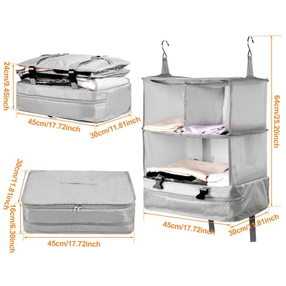 Travel Hanging Luggage Organizer | Large Capacity Foldable Clothes Storage & Garment Bag