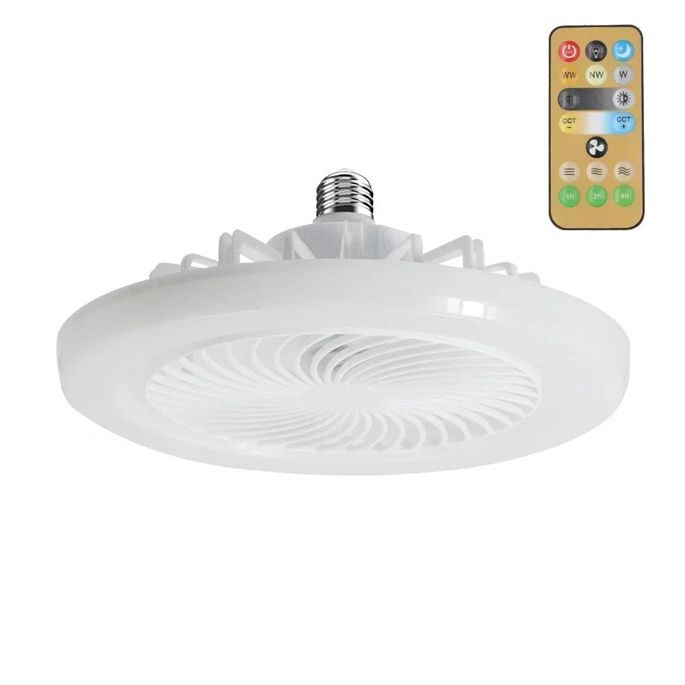 Upgrade Your Living Space with the Smart Remote Control Ceiling Fan - LED Lighting and E27 Converter Base Included for Ultimate Convenience