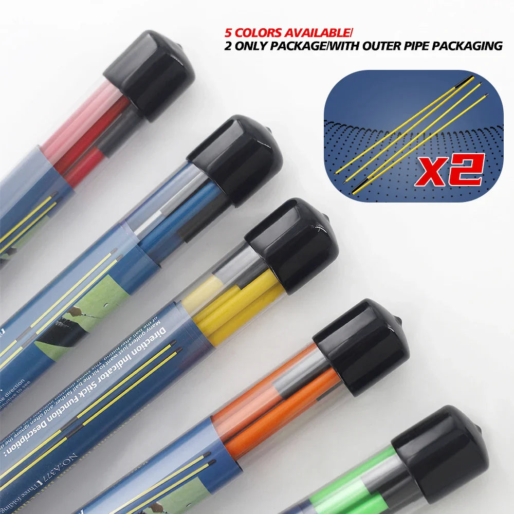 Golf Swing Training Alignment Sticks – 2 Sets 48” Collapsible Practice Rods in 5 Colors