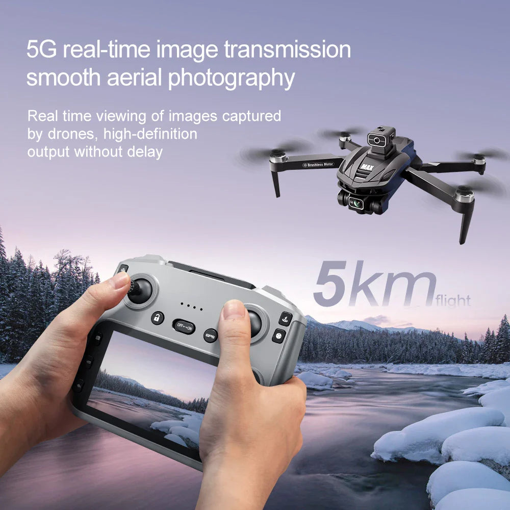 2025 V168 Pro MAX GPS Drone – 8K HD Camera, 5G WiFi FPV, 360° Obstacle Avoidance, Brushless RC Quadcopter