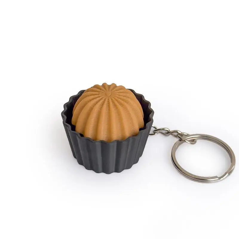 Simulation Cartoon Dessert Clicker Keychain Toy – Cute Mini Stress Relief Pendant & Party Favor for Kids and Teens, Fun Sensory Fidget Keyring Accessory