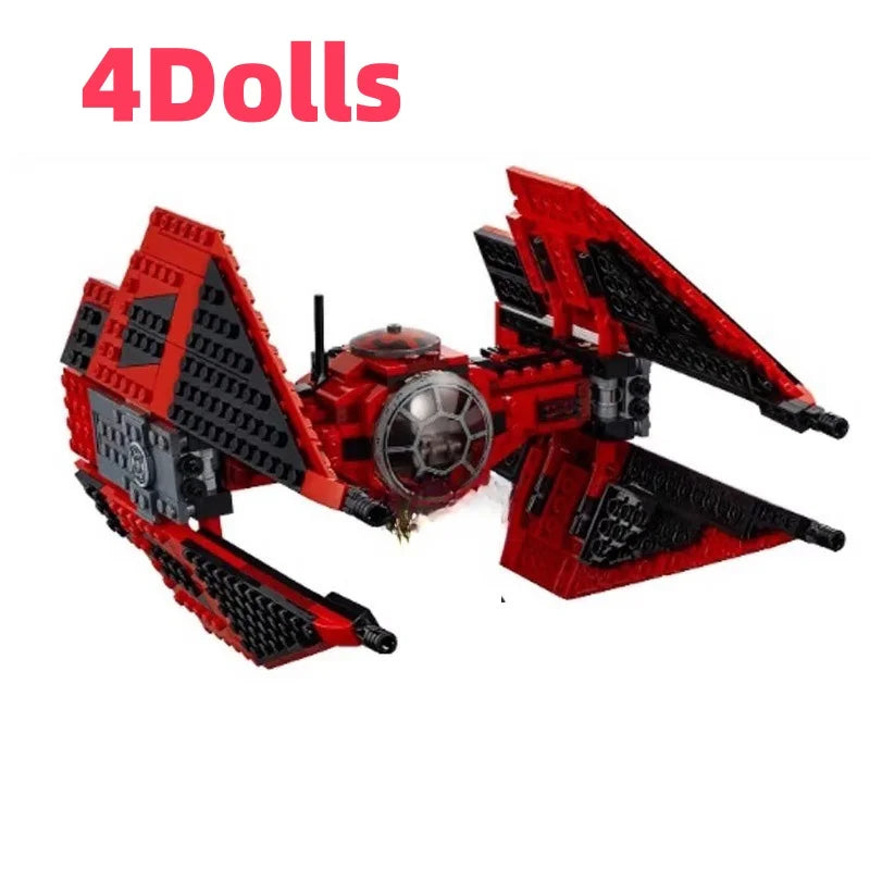 New MOC Red Spaceship Fighter – Building Block Model Display Piece, Children’s Holiday Gift