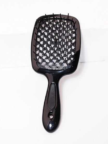 Tangled Hair Combing Massage Brush — Hollow Curly Hair Salon Brush for Real Hair & Wigs