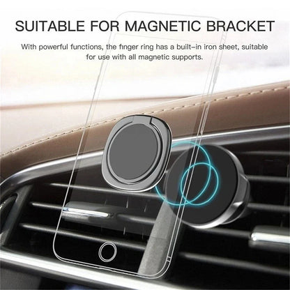 Ultra-Thin Phone Ring Holder - Rotatable Metal Finger Grip Stand for iPhone Xiaomi & Huawei Smartphones