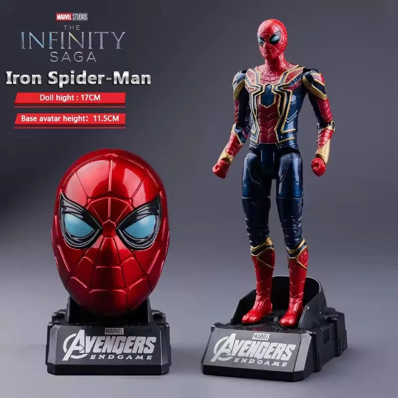 Marvel Iron Man Head Shaped Action Figure – Deformable Toy with Spider-Man Joints, Mobile Model Doll for Kids’ Educational Play