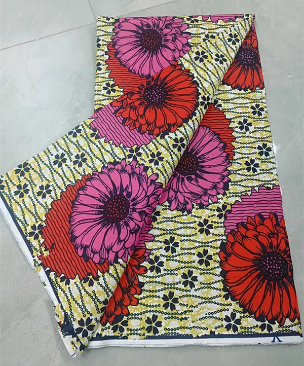 100% Cotton Ankara Wax Fabric - High Quality Soft Real Dutch Pagne Print for Dresses & Sewing