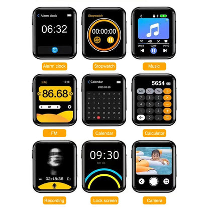 MP3 Music Player with Bluetooth 5.4 - HiFi Walkman with Full Touch Screen, Built-in Speaker, Recorder, Camera, Video Player, FM Radio, and E-book Functionality