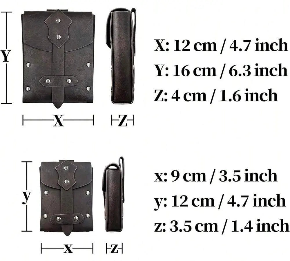 Medieval Belt & Pouch Accessory Set – Renaissance Viking Waist Bag, Wide Vintage Belt for Halloween, 1/2/3pcs
