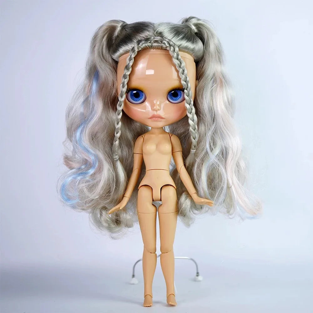 ICY DBS Blythe Doll – 30CM Tan Skin Matte & Glossy Face, Pouting Lips, 19-Joint BJD DIY Costume Doll Gift