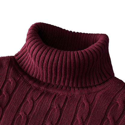 New Turtleneck Sweater for Men - Casual Rollneck Knitted Jumper, Warm Woolen Sweater