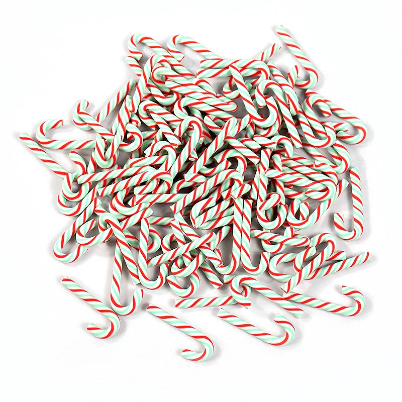 10/30/50pcs Mini Candy Cane Ornaments – Red & White Resin DIY Christmas Decorations for Home & New Year 2025
