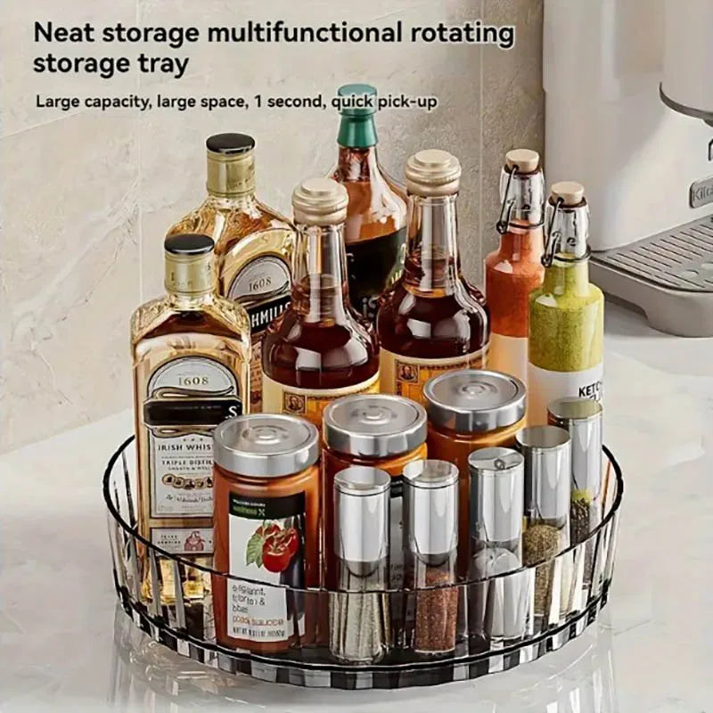 360° Rotating Spice Rack Organizer – Desktop Storage Box for Kitchen & Bathroom, Easy Access Countertop Storage