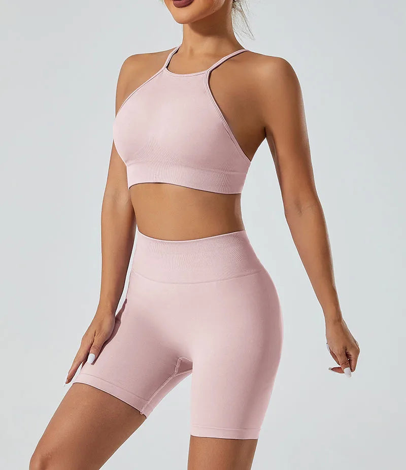 Women’s Shockproof Fitness Sports Bra – Push-Up Crop Top for Gym, Yoga & Workout