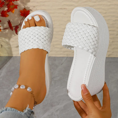 Women's Summer Wedge Sandals - Comfortable Outdoor Beach Casual Slides