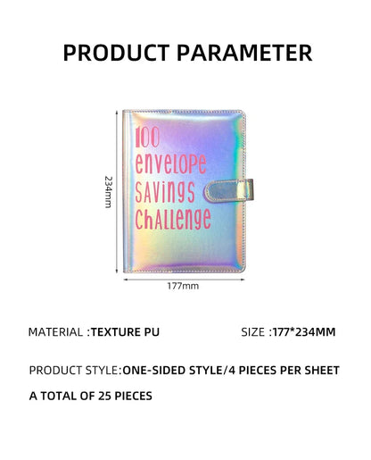 100 Envelope Challenge Binder – Savings Challenge Loose-Leaf Budget Binder with Cash Envelopes, Money Organizer System