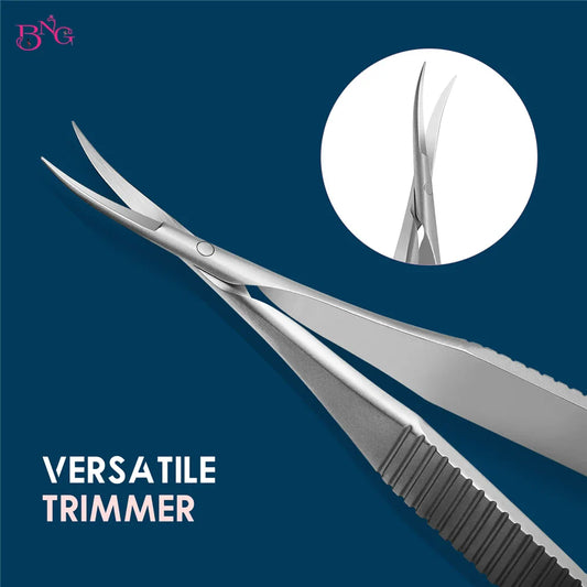 Stainless Steel Eyebrow Makeup Scissors – Curved & Straight Cuticle Trimmer Beauty Tool